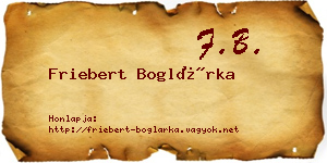 Friebert Boglárka névjegykártya